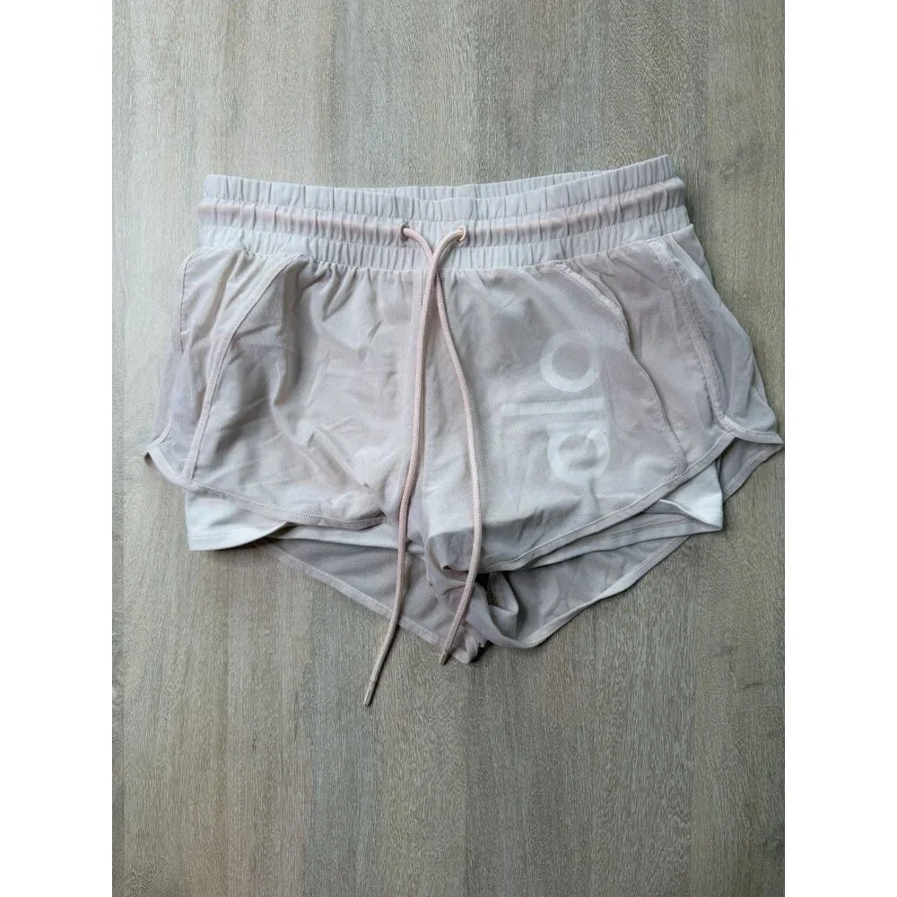 Alo Yoga Ambiance Layered Shorts in Light Pink Size XS 2"